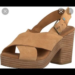 TOMS Women's Honey Suede Ibiza Sandals Heeled